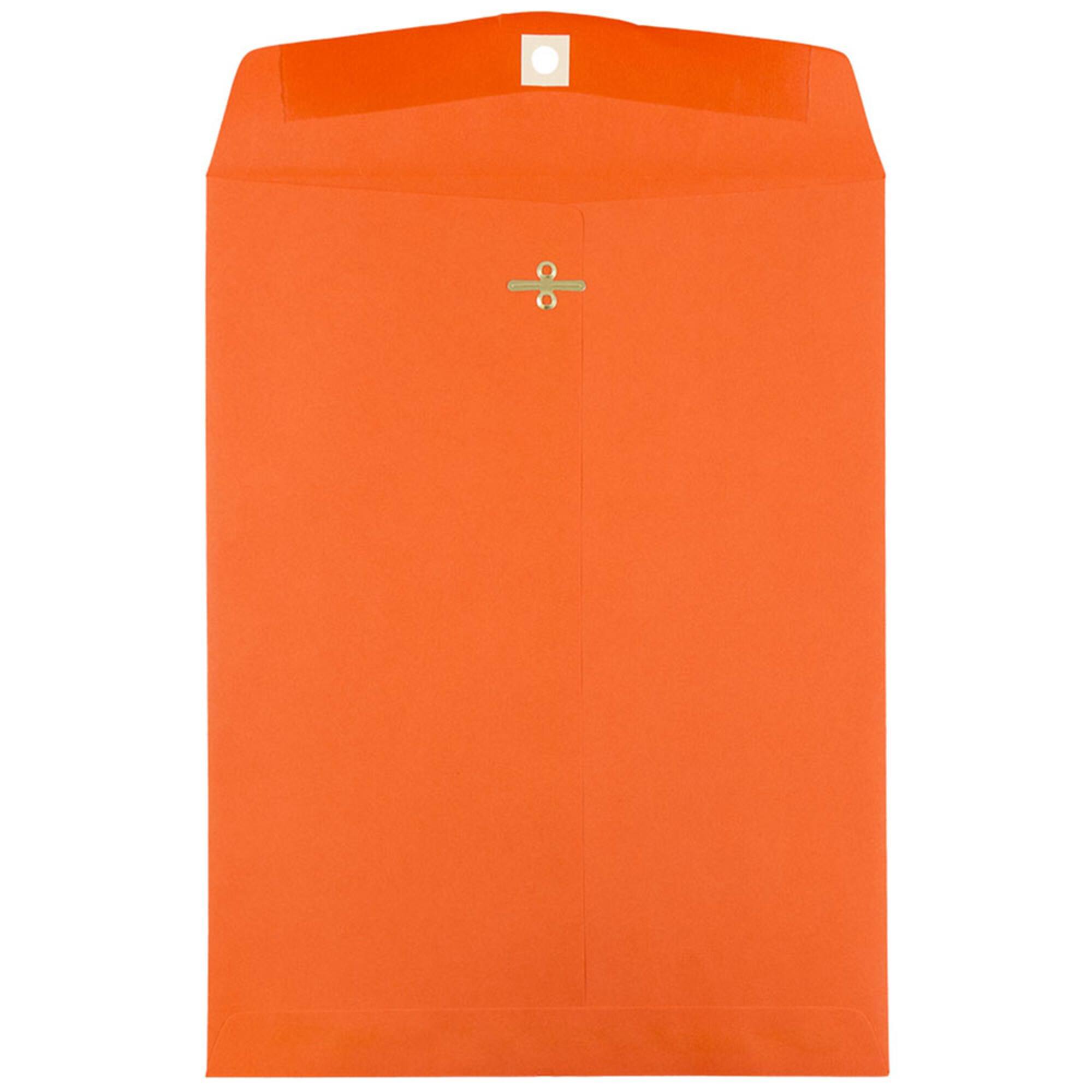 JAM Paper 9" x 12" Orange Recycled Clasp Closure Envelopes